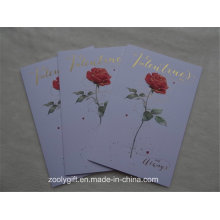 Flor de Rosa gravada Folha de Ouro Cartões de papel de arte com Envelop